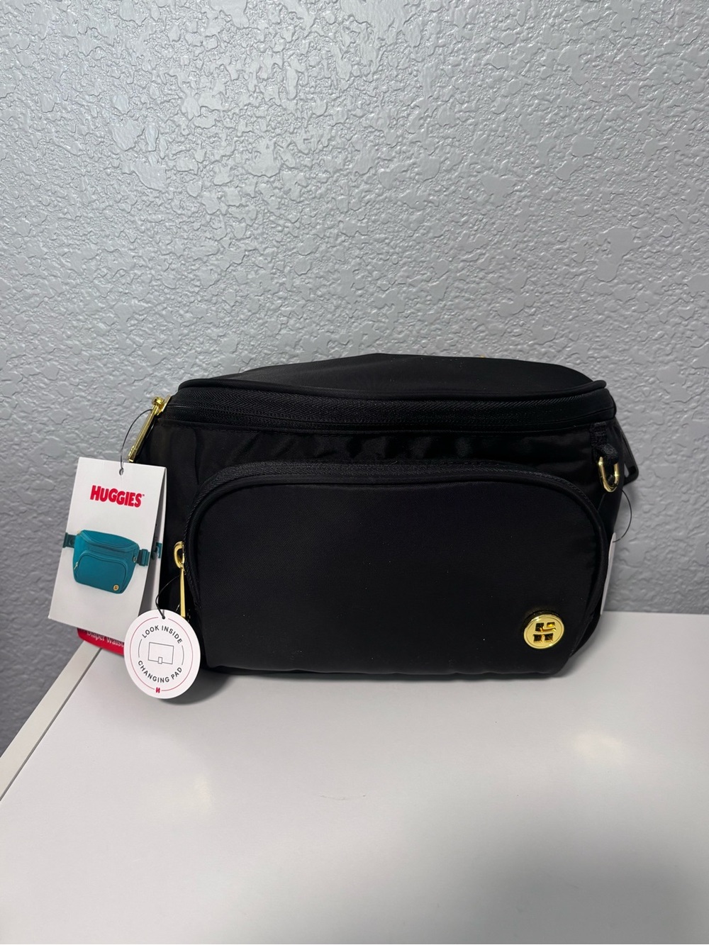 Huggies Black Kids Changing Bag - Compact Travel Pouch
